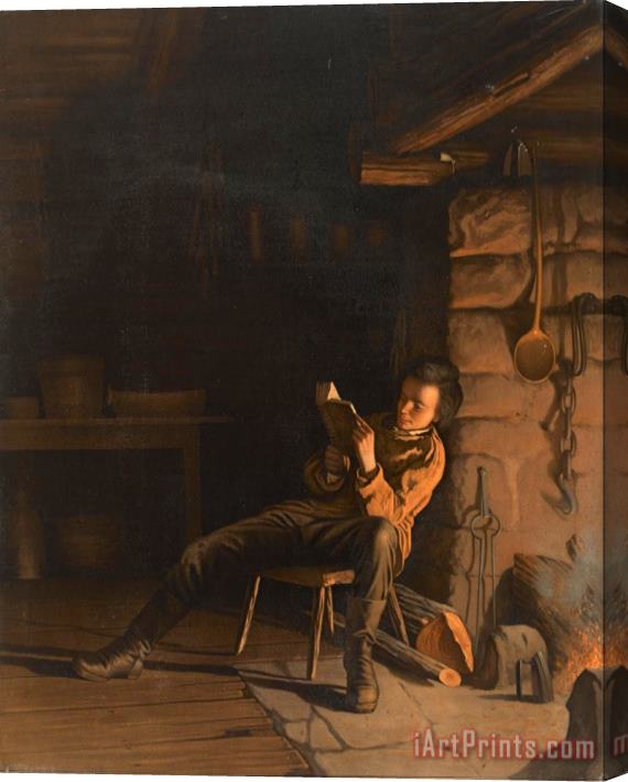 Eastman Johnson The Boyhood of Lincoln. (an Evening in The Log Hut.) Stretched Canvas Print / Canvas Art