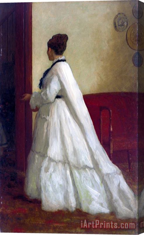 Eastman Johnson Woman in a White Dress Stretched Canvas Print / Canvas Art