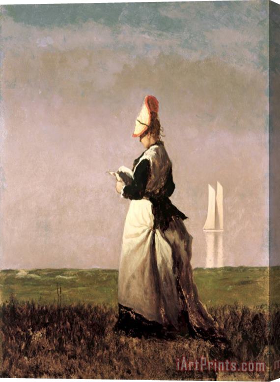 Eastman Johnson Woman Reading Stretched Canvas Print / Canvas Art