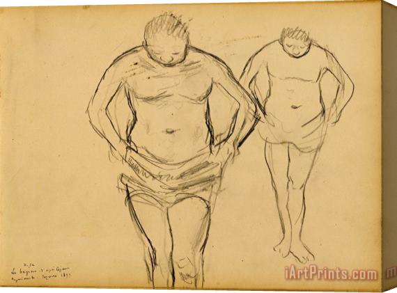 Edgar Degas Copies of Cezanne's Bathers Stretched Canvas Print / Canvas Art