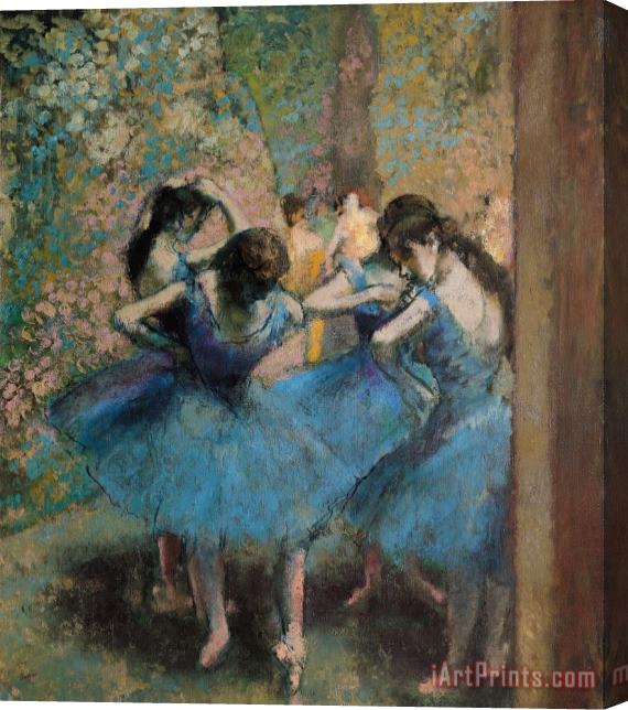 Edgar Degas Dancers in blue Stretched Canvas Painting / Canvas Art