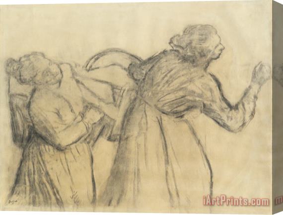 Edgar Degas Laundress Carrying Linen Stretched Canvas Painting / Canvas Art