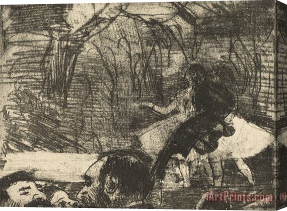 Edgar Degas On Stage (sur La Scene 3e Planche) Stretched Canvas Painting / Canvas Art