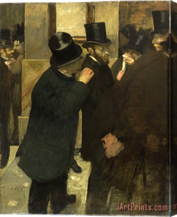 Edgar Degas Portraits at The Stock Exchange Stretched Canvas Painting / Canvas Art