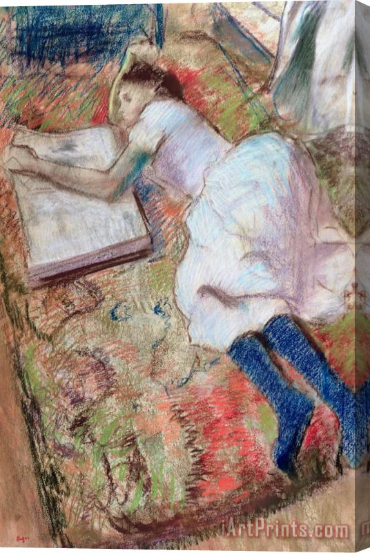 Edgar Degas Reader Lying Down Stretched Canvas Print / Canvas Art