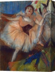 Sat Canvas Paintings - Seated Dancer by Edgar Degas