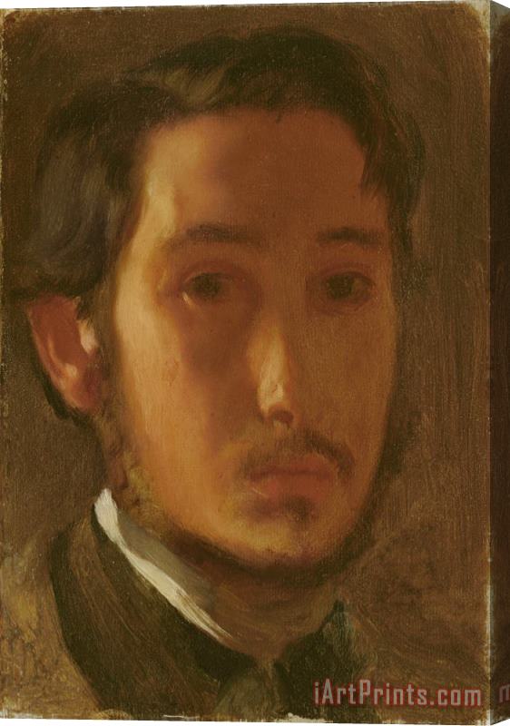 Edgar Degas Self Portrait with White Collar Stretched Canvas Print / Canvas Art