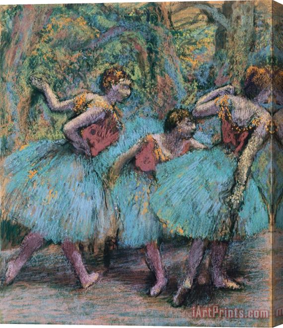 Edgar Degas Three Dancers (blue Tutus, Red Bodices) Stretched Canvas Painting / Canvas Art