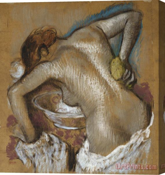Edgar Degas Woman Washing Her Back with a Sponge Stretched Canvas Painting / Canvas Art