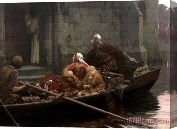 Edmund Blair Leighton In Time of Peril Stretched Canvas Print / Canvas Art