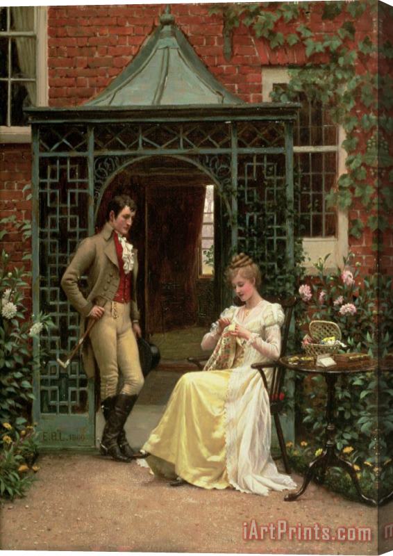 Edmund Blair Leighton On the Threshold Stretched Canvas Painting / Canvas Art