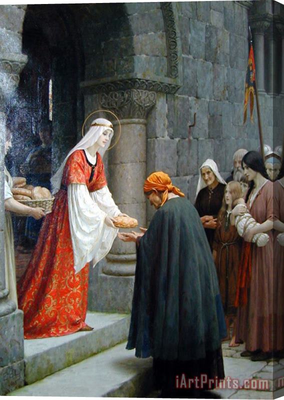 Edmund Blair Leighton The Charity of St. Elizabeth of Hungary Stretched Canvas Painting / Canvas Art