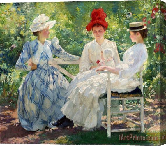 Edmund Charles Tarbell Three Sisters— a Study in June Sunlight Stretched Canvas Print / Canvas Art