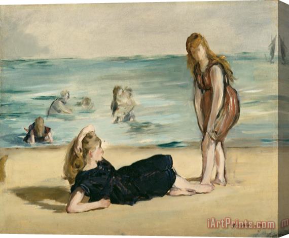Edouard Manet On the Beach Stretched Canvas Painting / Canvas Art