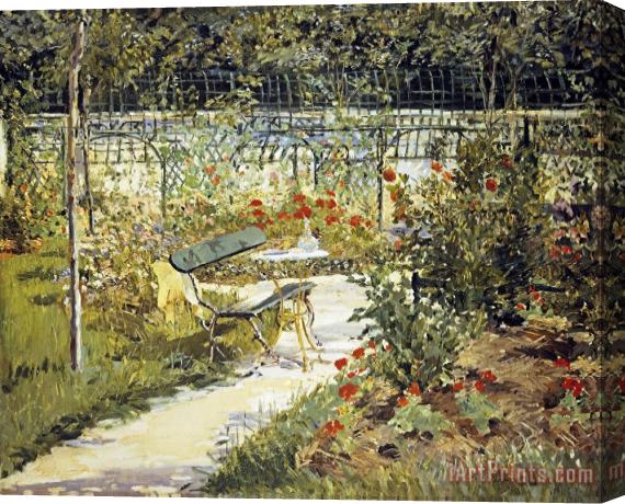 Edouard Manet The Garden of Manet Stretched Canvas Painting / Canvas Art