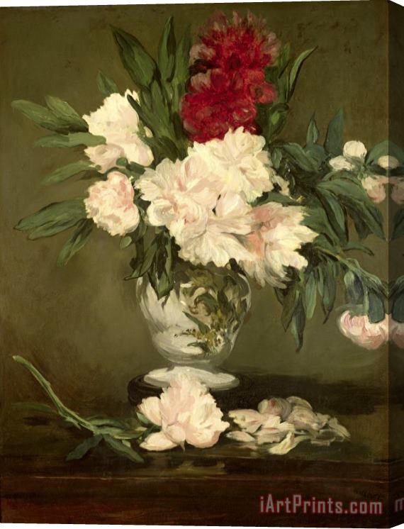 Edouard Manet Vase of Peonies on a Small Pedestal Stretched Canvas Print / Canvas Art