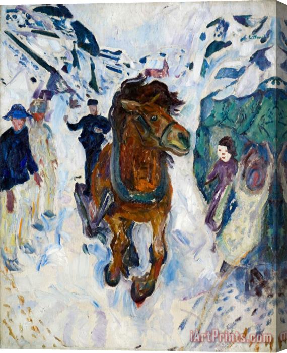 Edvard Munch Galloping Horse Stretched Canvas Print / Canvas Art