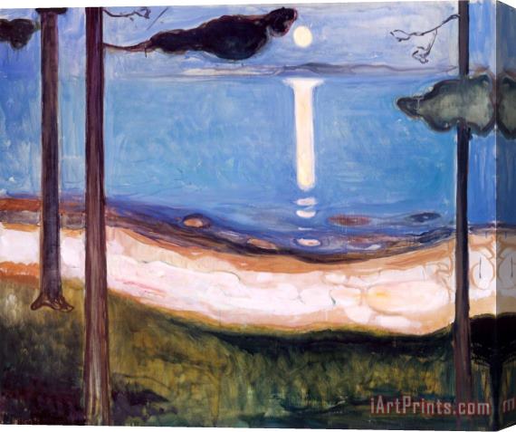 Edvard Munch Moon Light 1895 Stretched Canvas Painting / Canvas Art