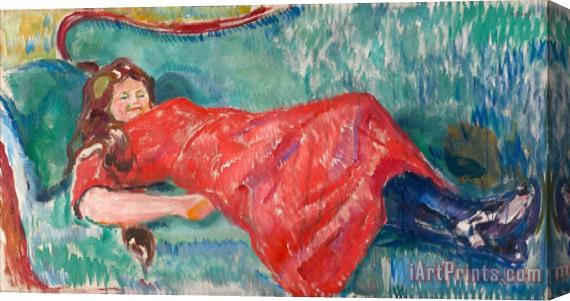 Edvard Munch On The Sofa Stretched Canvas Print / Canvas Art