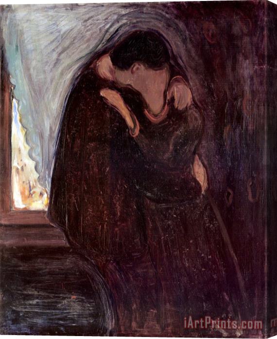 Edvard Munch The Kiss 1897 Stretched Canvas Painting / Canvas Art