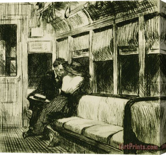 Edward Hopper Night On The El Train Stretched Canvas Painting / Canvas Art