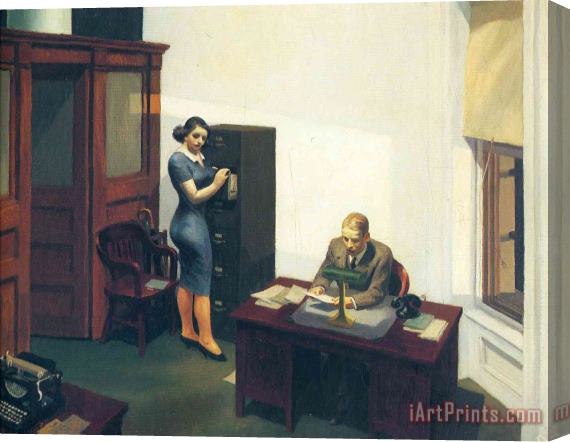 Edward Hopper Office at Night Stretched Canvas Painting / Canvas Art