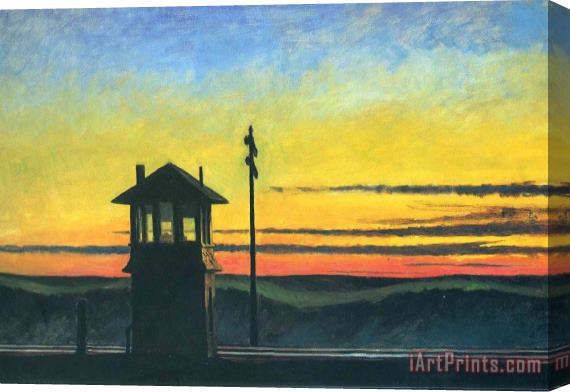 Edward Hopper Railroad Sunset Stretched Canvas Painting / Canvas Art