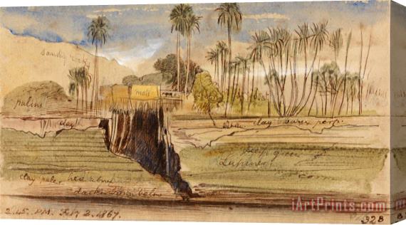 Edward Lear Between Ibreem And Wady Halfeh, 2 45 Pm, 2 February 1867 (328) Stretched Canvas Print / Canvas Art
