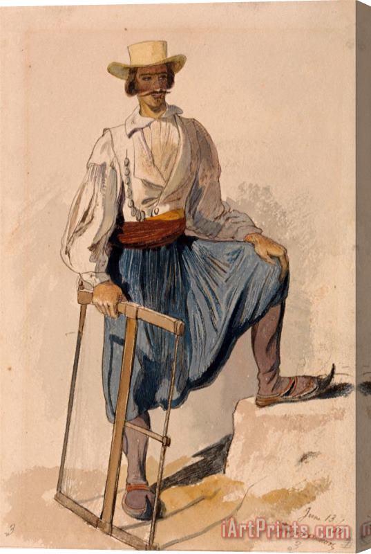 Edward Lear Greek Woodcutter, June 13 , 56 Stretched Canvas Print / Canvas Art