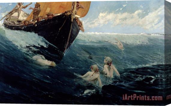 Edward Matthew Hale The Mermaid's Rock Stretched Canvas Print / Canvas Art