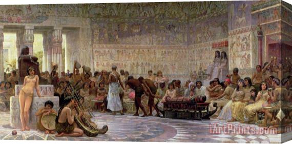 Edwin Longsden Long An Egyptian Feast Stretched Canvas Painting / Canvas Art