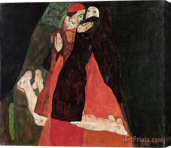 Egon Schiele Cardinal And Nun (caress) Stretched Canvas Print / Canvas Art