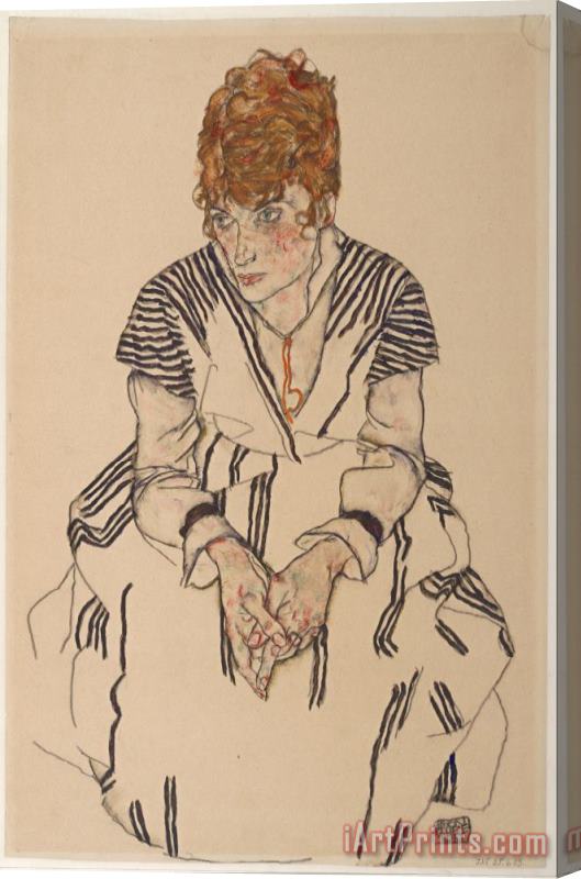 Egon Schiele Portrait of The Artist's Sister in Law, Adele Harms, 1917 Stretched Canvas Print / Canvas Art