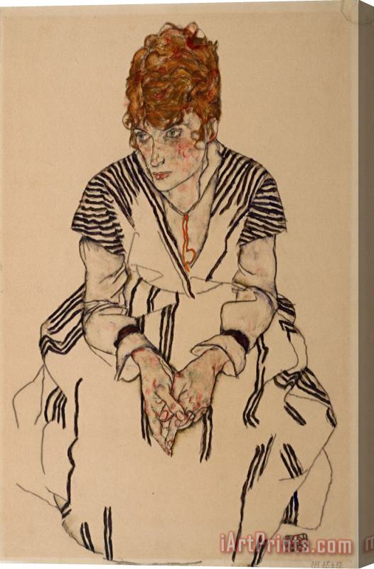 Egon Schiele Portrait of The Artist's Sister in Law, Adele Harms, 1917 Stretched Canvas Painting / Canvas Art