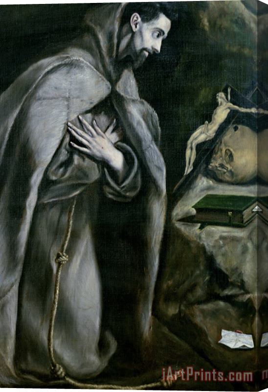 El Greco Domenico Theotocopuli St Francis Of Assisi Stretched Canvas Painting / Canvas Art