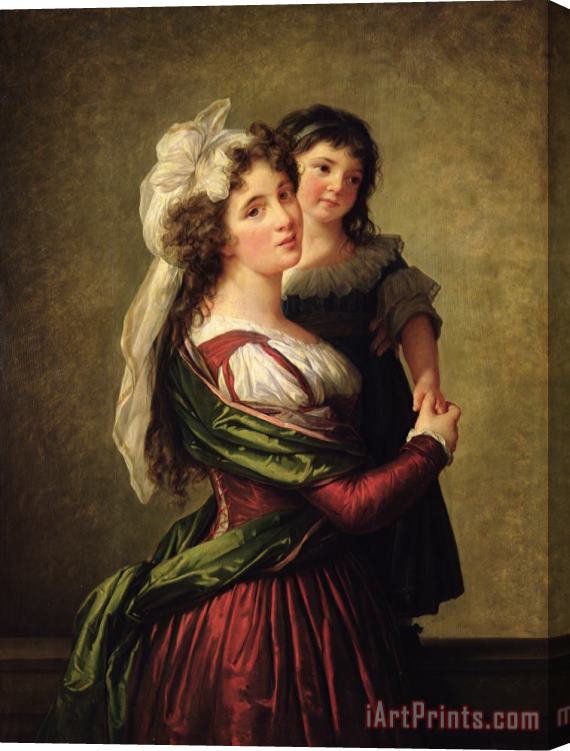 Elisabeth Louise Vigee Lebrun Madame Rousseau and her Daughter Stretched Canvas Painting / Canvas Art