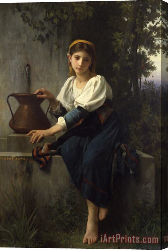 Elizabeth Jane Gardner Bouguereau Young Girl at The Well Stretched Canvas Print / Canvas Art