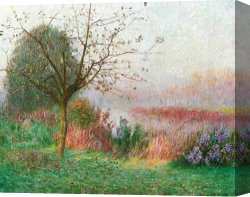 Agincourt The Impossible Victory 25 October 1415 Canvas Prints - October Morning on the River Lys by Emile Claus