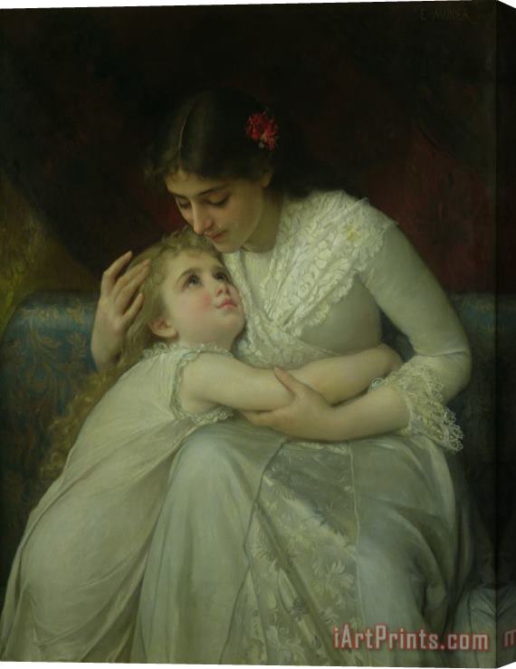 Emile Munier Mother And Child Stretched Canvas Painting / Canvas Art