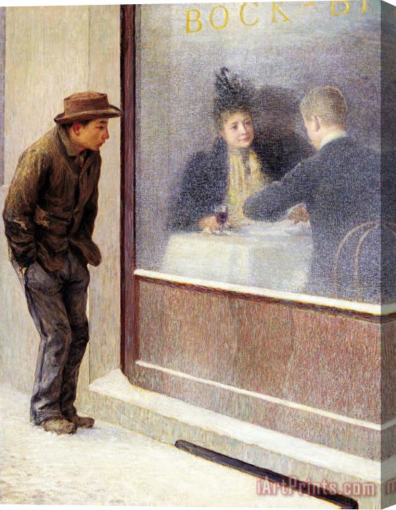 Emilio Longoni Reflections Of A Hungry Man Or Social Contrasts Stretched Canvas Painting / Canvas Art