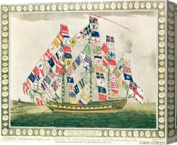 Agincourt The Impossible Victory 25 October 1415 Canvas Prints - A King's Ship Dressed With The Colours Of Different Nations 6th October 1794 by English School