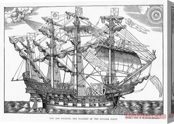 English School The Ark Raleigh The Flagship Of The English Fleet From Leisure Hour Stretched Canvas Print / Canvas Art