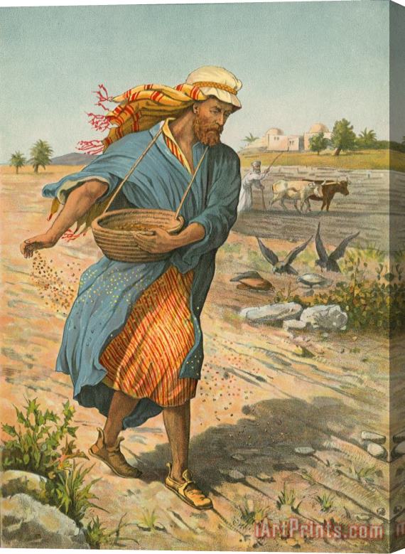 English School The Sower Sowing The Seed Stretched Canvas Painting / Canvas Art