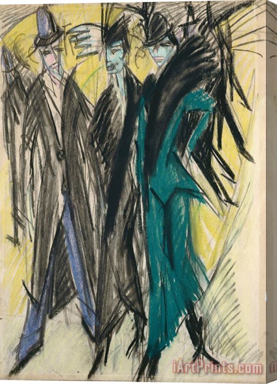 Ernst Ludwig Kirchner Berlin Street Scene Stretched Canvas Painting / Canvas Art