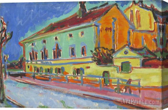 Ernst Ludwig Kirchner Dance Hall Bellevue (previously Known As Houses in Dresden) Stretched Canvas Print / Canvas Art