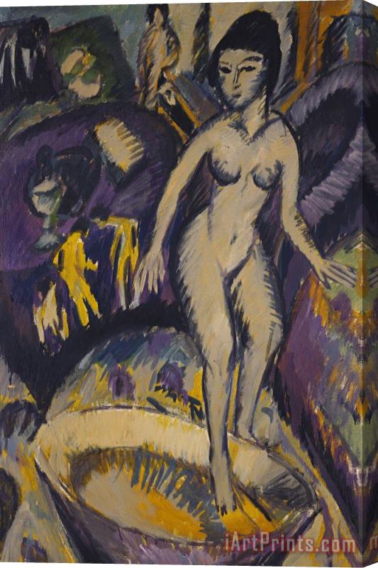 Ernst Ludwig Kirchner Female Nude With Hot Tub Stretched Canvas Print / Canvas Art
