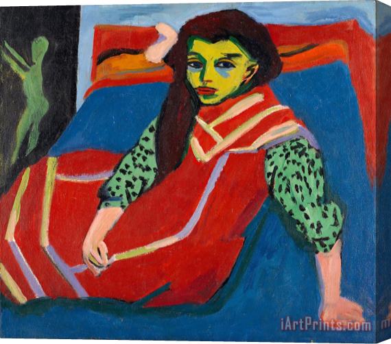 Ernst Ludwig Kirchner Seated Girl (franzi Fehrmann) Stretched Canvas Print / Canvas Art