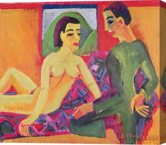 Ernst Ludwig Kirchner The Couple Stretched Canvas Print / Canvas Art