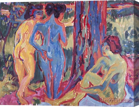 Ernst Ludwig Kirchner Three Nudes Stretched Canvas Print / Canvas Art