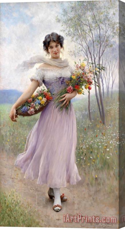 Eugen von Blaas Madchen in Fliederfarbenem Kleid, 1911 Stretched Canvas Print / Canvas Art